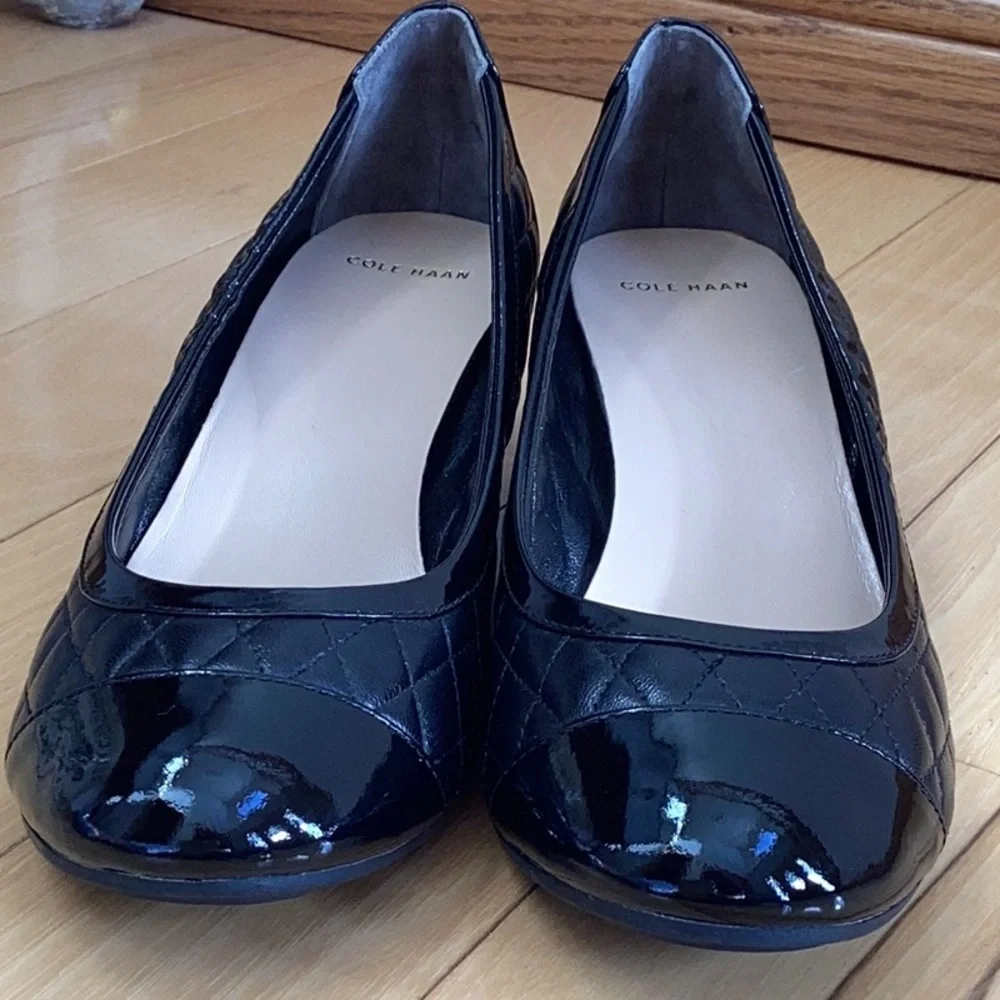 Cole Haan x Nike Air quilted black Wedge Shoes Cap Toe. Women’s size 7